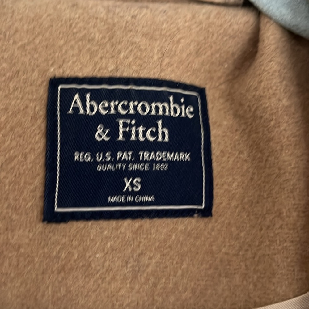 Abercrombie & Fitch Camel Brown Wool Pea Coat - Picture 3 of 4